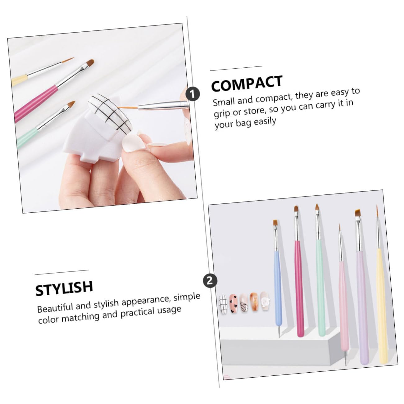 Housoutil 30pezzi Per Nail Per Decorazioni Unghie Professionali Per Manicure Painting