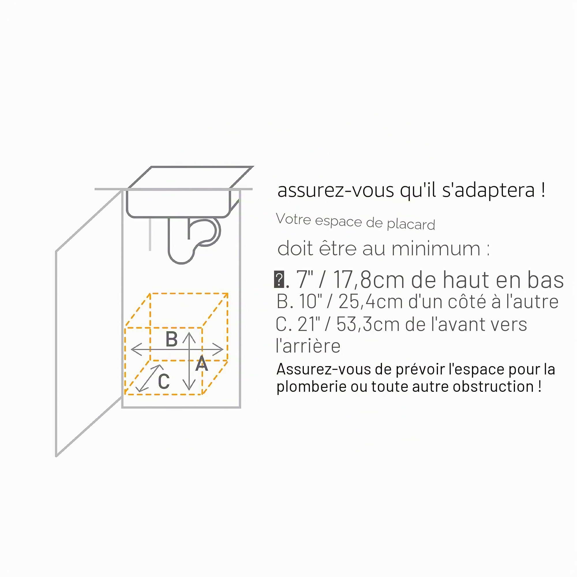 simplehuman KT1118 rangement de placard coulissant, plastique gris avec cadre en acier ultra-robuste, 22,8 cm