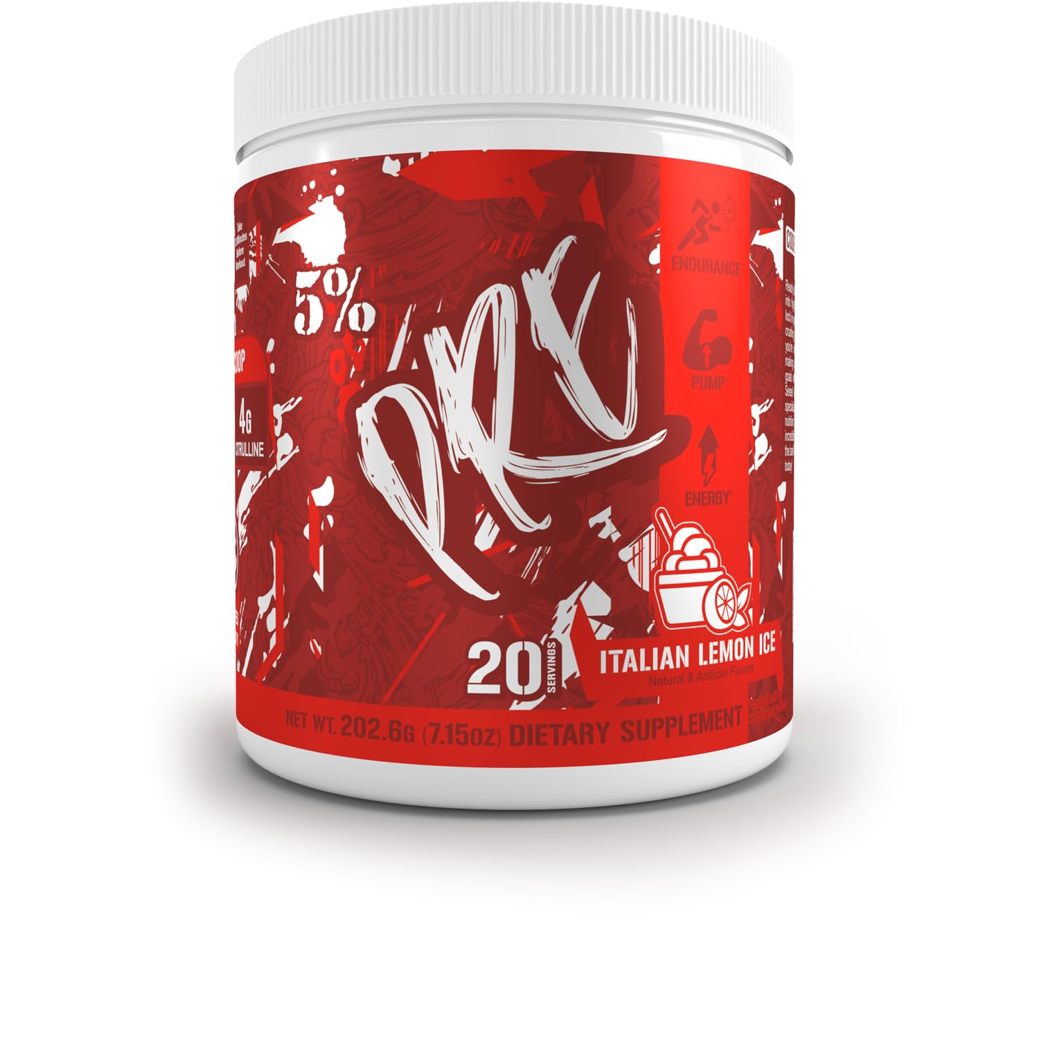 5% Nutrition Code Red Series Pre Workout Powder for Men & Women | Energy, Power, Protein Synthesis & Focus | 300mg Caffeine, L-Citrulline, Glycerol,