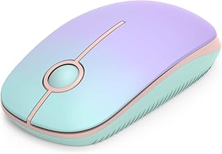 Wireless Mouse - 2.4G Slim Portable Computer Mouse with Nano Receiver, Less Noise Mobile Optical Mice for Notebook, PC, Laptop, Computer, Mac (Gradient Mint Green to Purple)