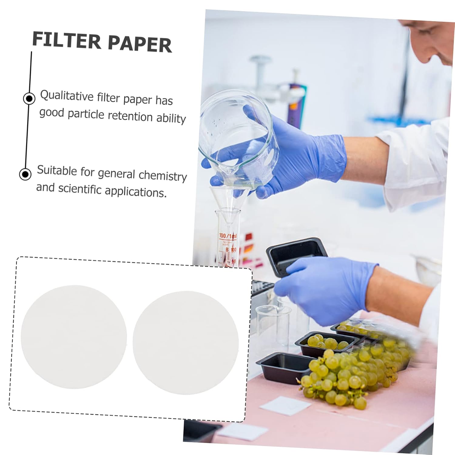 Round 47mm Oil Test Paper Qualitative Filter Discs Filter Lab Paper for Autoclaves