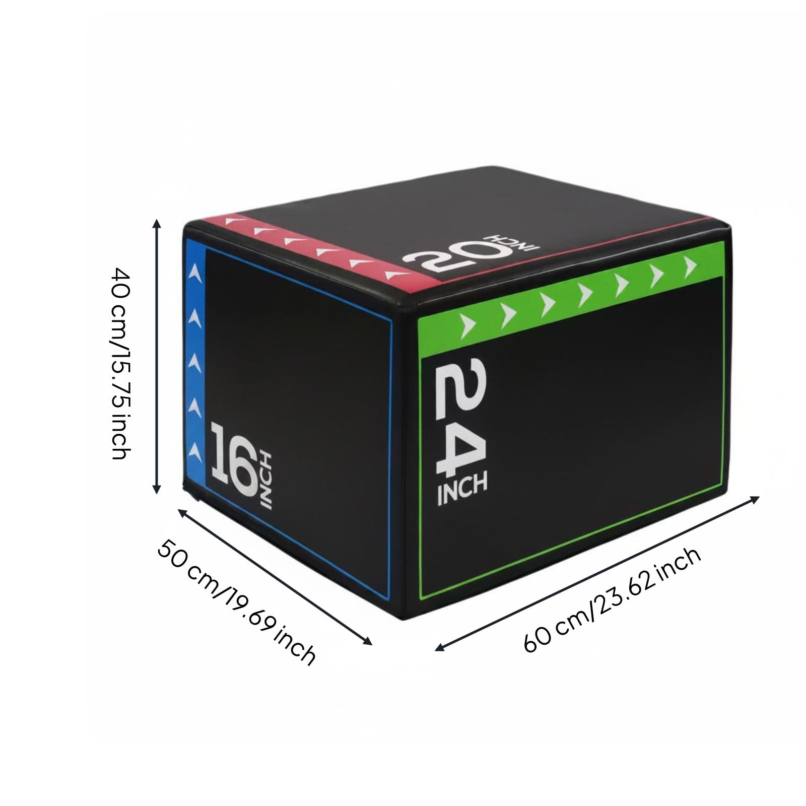 Milageto Box Salto Rettangolare Cuciture Visibili Box Fitness Imbottito Stabile Scatola Pliometrica