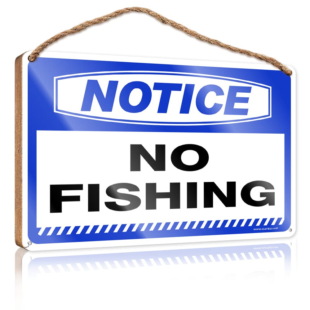 Home Signs For Front Porch Notice No Fishing Wooden Sign(15X28CM)