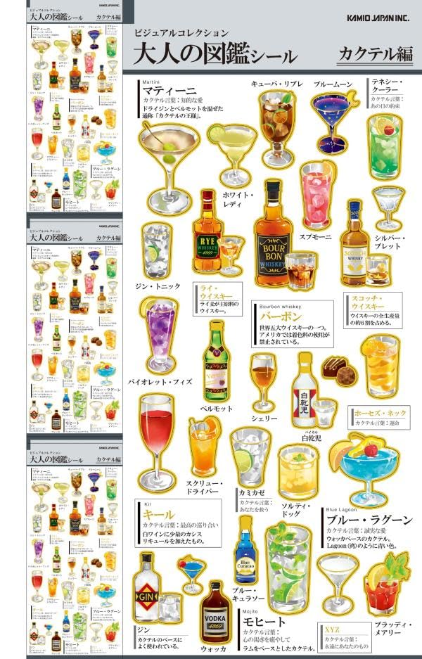 大人の図鑑シール カクテル編