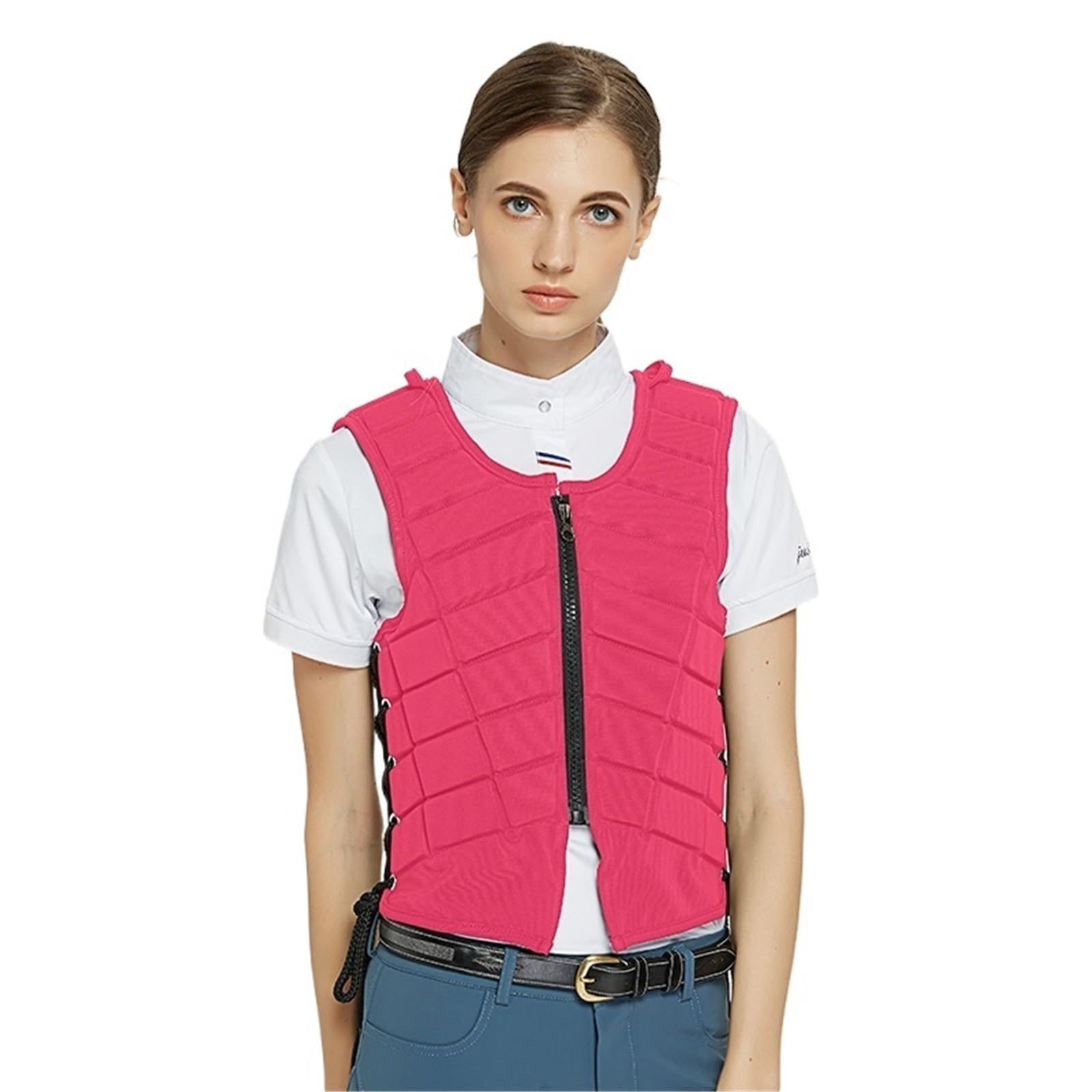 Chaleco de Equitación Chaleco Protector for equitación, Equipo de equitación, Ropa de Caballero for Adultos y niños, Ligero y Transpirable for Todas Las Estaciones.(Pink,CS)