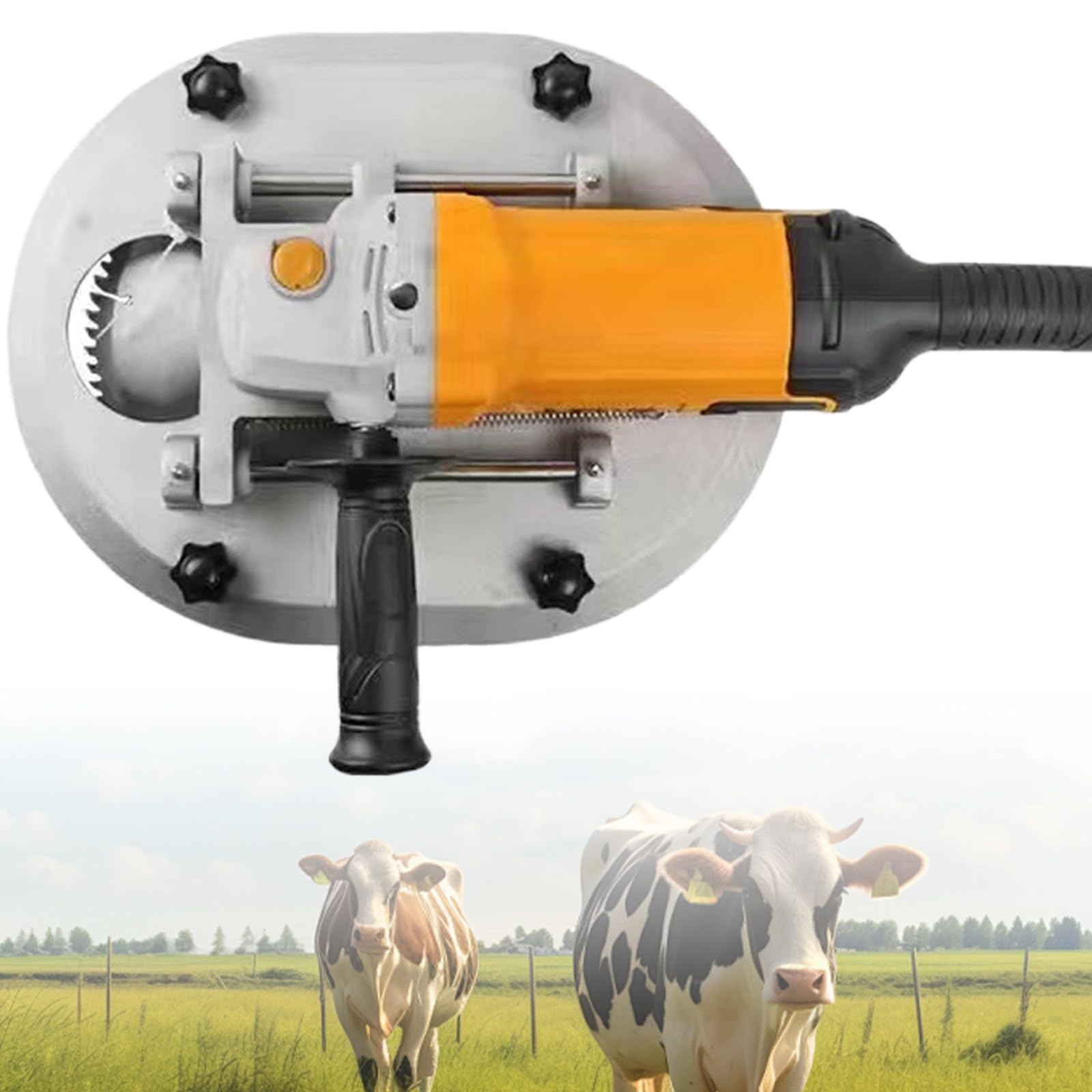 Sjyclaviger Updated Machine for Cutting Cow Horns, Electric Dehorner for Cattle Adult Cow, 1500w Horn Cutting Machine, for Humane Disbudding & Dehorning Livestock Equipment Orange-200