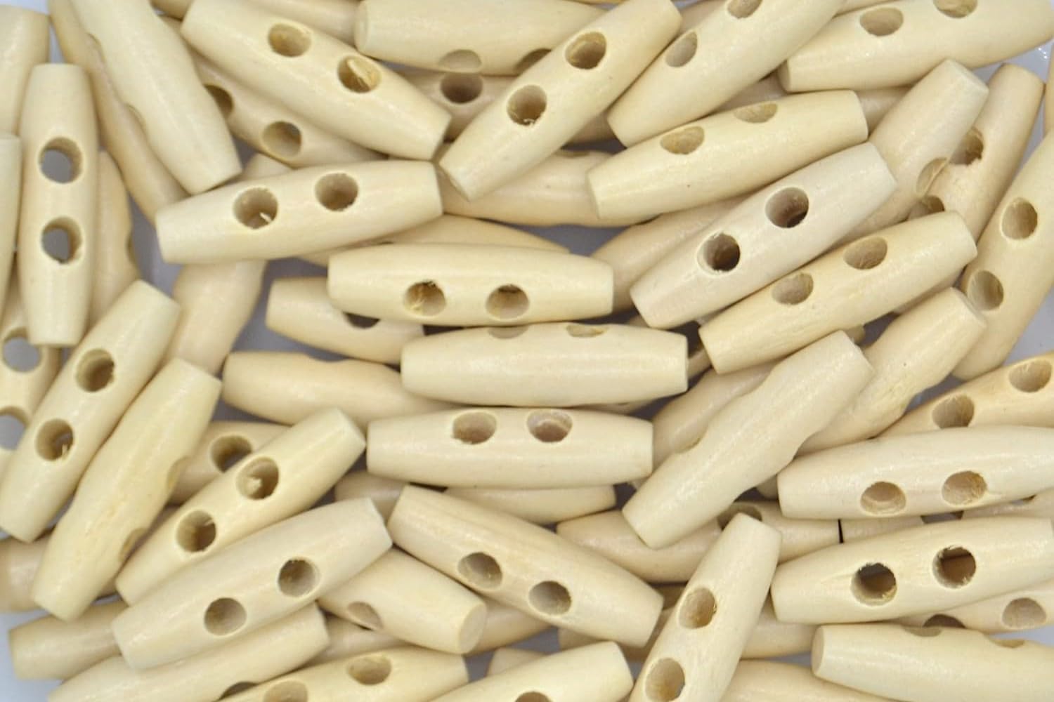 celloexpress Natural 2 40mm x 12mm Wooden Toggle Buttons - Fasteners for Duffle Coats Jackets Sewing Crafting DIY Replacements (Pack of 25) — image 1