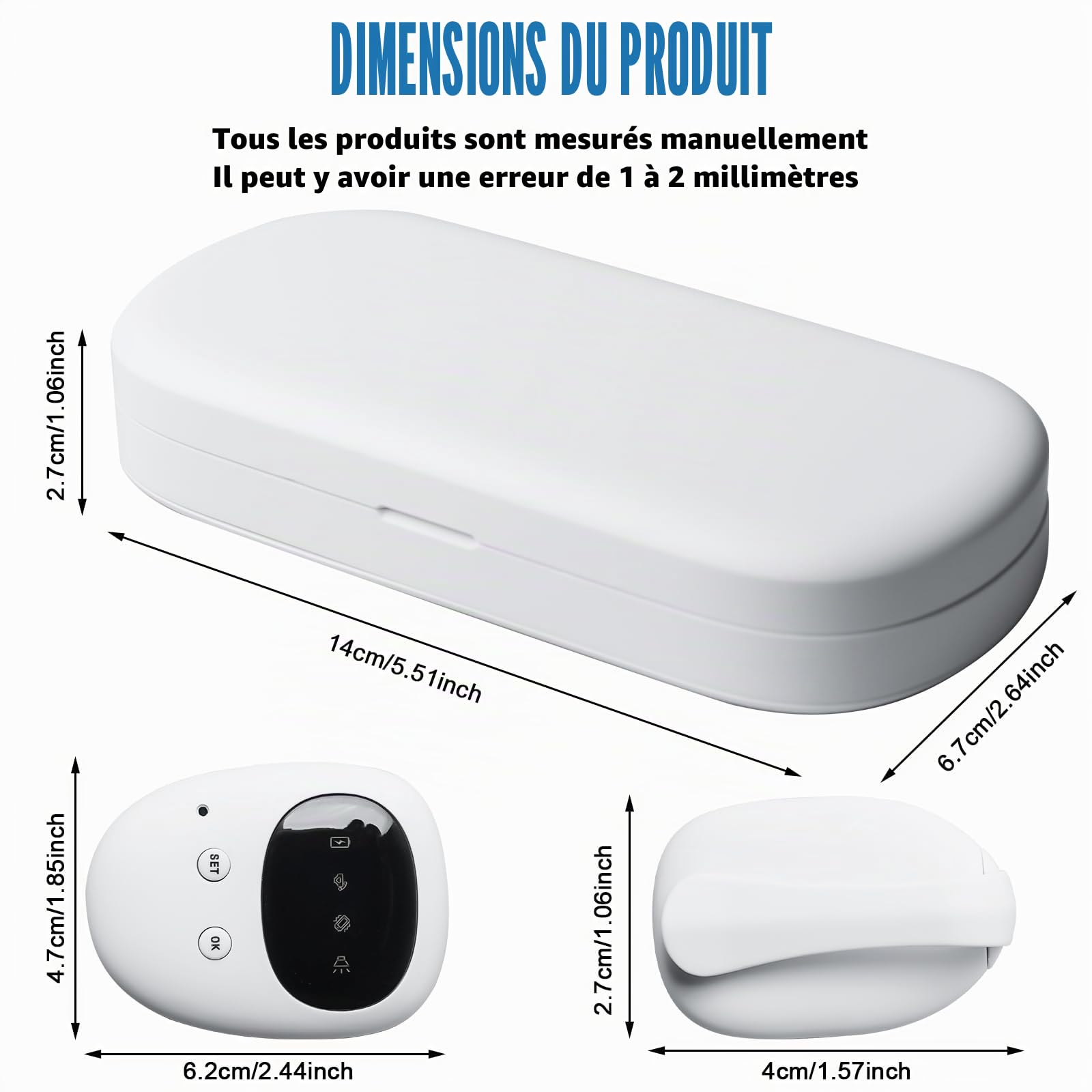 Alarme sans fil pour garçons et filles - Alarme anti-énurésie avec 3 modes de fonctionnement - Rechargeable par USB - Alarme d'urine sans fil pour enfants - Pour surmonter l'énurésie