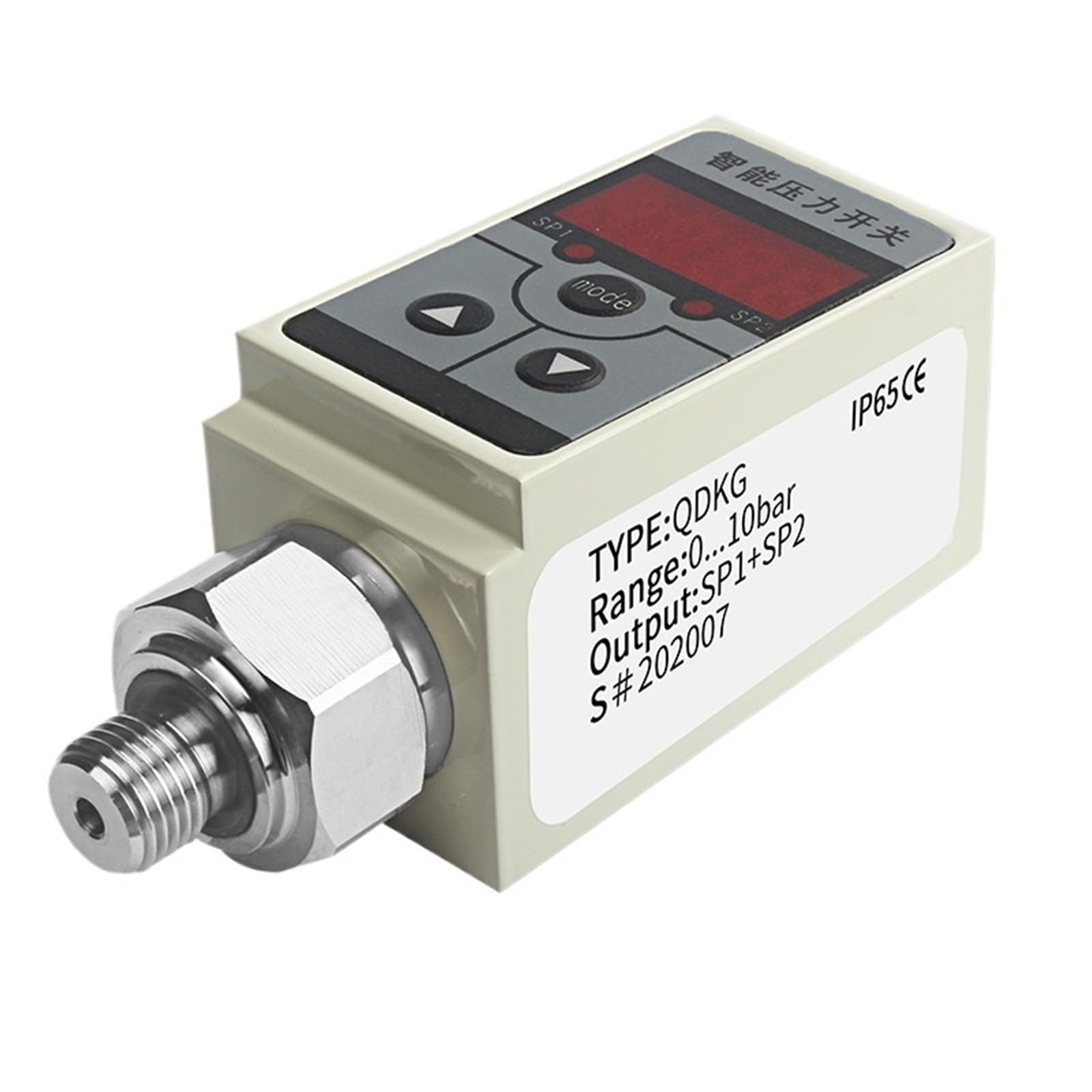 Presostato digital inteligente industrial ajustable 4-20 mA NPN 0-600 Bar Presostato del compresor de aire para hidráulica mecánica(0-400 Bar,M20X1.5_2 NPN_DC24V)