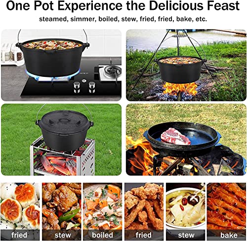 Dutch-Oven-95-Quart-with-Feet-Dutch-Oven-Iron-Pot-with-Dual-Function-Flanged-Lid-Skillet-Lid-Lifter-Handle-perfect-for-Camping-Home-Cooking-BBQ-Baking