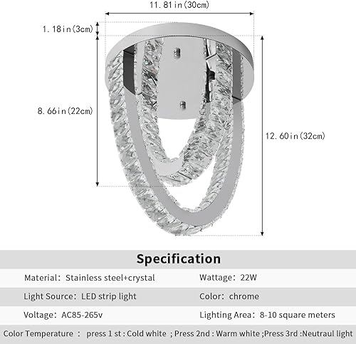 Miniatura 27 de Moderno candelabro de cristal LED, iluminación empotrada, lámpara colgante con control remoto para sala de estar, comedor, dormitorio, isla