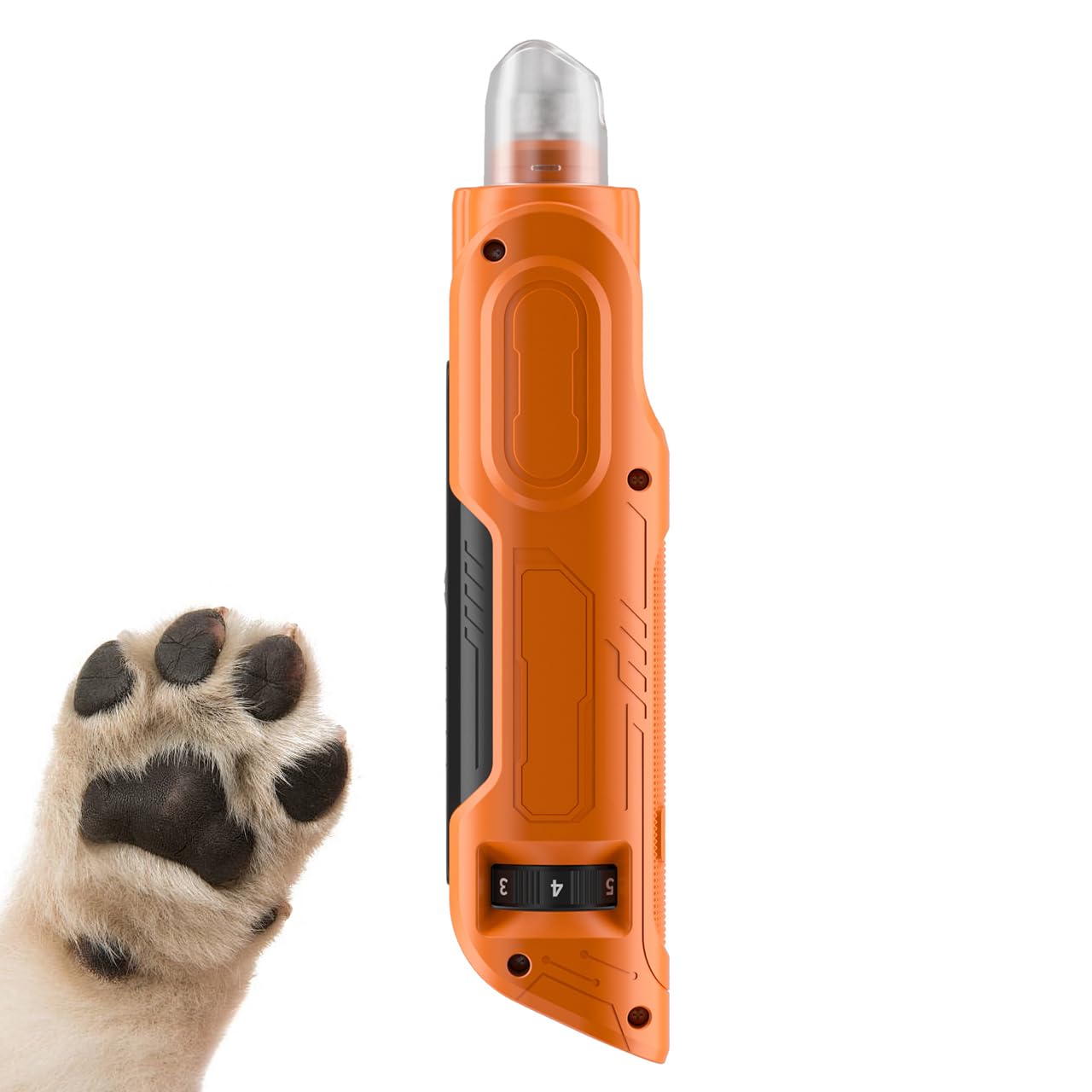 PAPIFEED 6 Speed Pet Nail Grinder with Dual LED Lights, Rechargeable Dog Nail Trimmer with Dust Proof Cover, Type-C Charging Powerful Torque Pet Nail Clipper for Small Medium Large Dogs Cats?Orange?