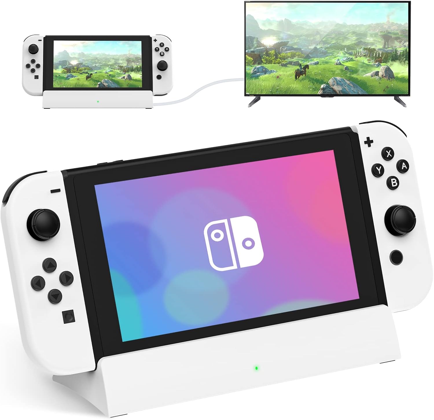 TV Docking Station for Switch,Portable Switch OLED Dock, 4K HDMI & 3 USB Ports