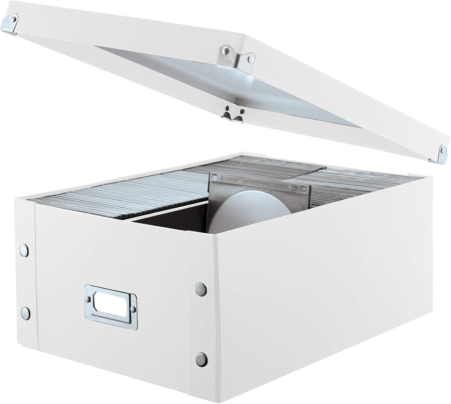 Snap-N-Store CD & DVD Storage Box - Pack of 2, Double Wide, 6.1 x 10.5 x 14 Inches Disc Holders with Lids to Store up to 330 Discs - White : Electronics