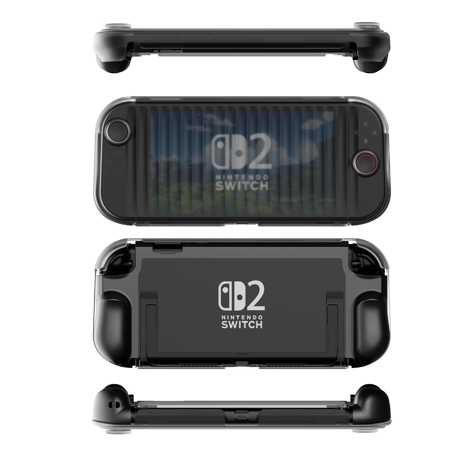 ProCase Custodia Dockable per Nintendo Switch 2 2025, Copertura Protettiva Custodia Slim Grip con Supporto per Switch 2 Console da 7,9 Pollici, Presa Ergonomica e Quick Release -Nero