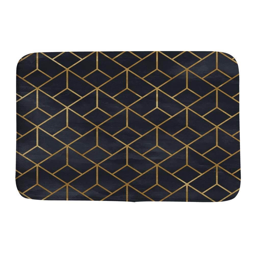 Tapis de salle de bain épais au motif géométrique élégant