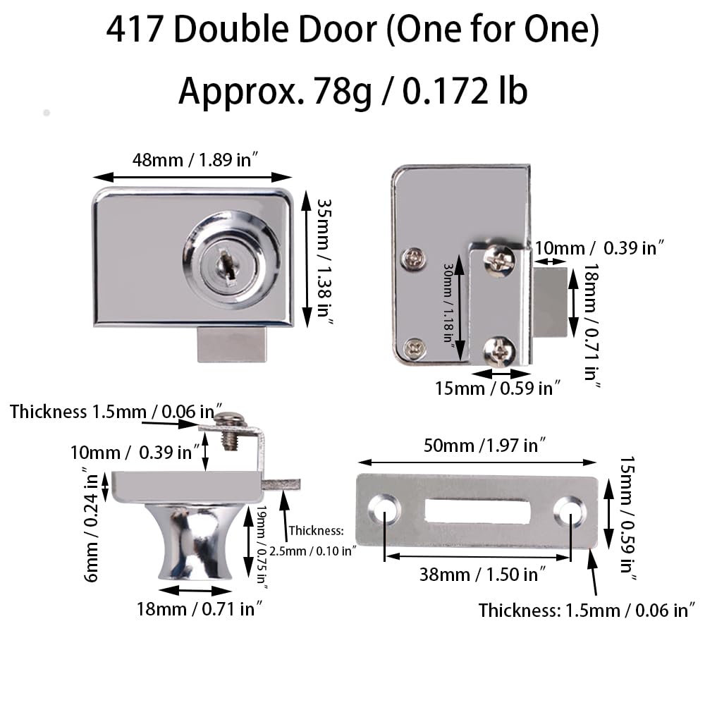 Glass Cabinet Door Locks - Image 2