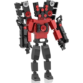 Skibidi Building Blocks 3D Toilet Series Figure Set with Titan Speakerman - Upgraded Building Blocks Toy for Children Boys or Girls Red01