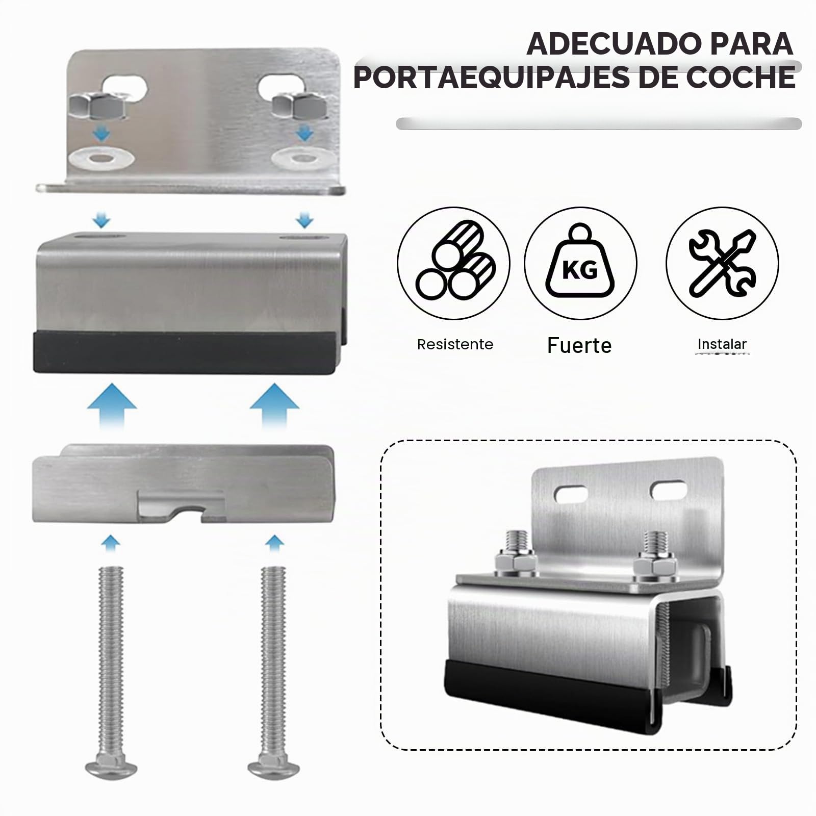 Roof Rack Mount Kits, 6 Piezas Barras de Techo de Acero Inoxidable 304 para Ducato Jumper Boxer ProMaster Movano para Paneles Solares, Terrazas, Toldos