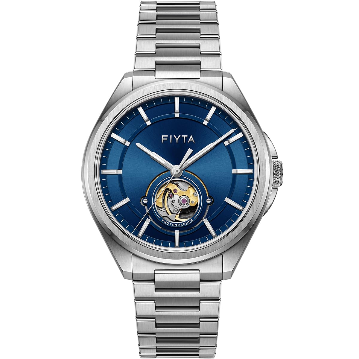 FIYTA Photograph Mechanical Automatic Watch, Large Hollowed-Out Transparent Dial, Synthetic Sapphire, Mens Stainless Steel Watch, Blue, 42mm, Dress Watch (B0CRB3TP3N) Amazon Price History, Amazon Price Tracker