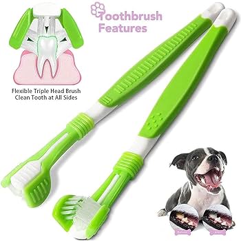 Amazon.co.jp: AZOFFYIU 犬用歯ブラシセット トリプルヘッド犬用
