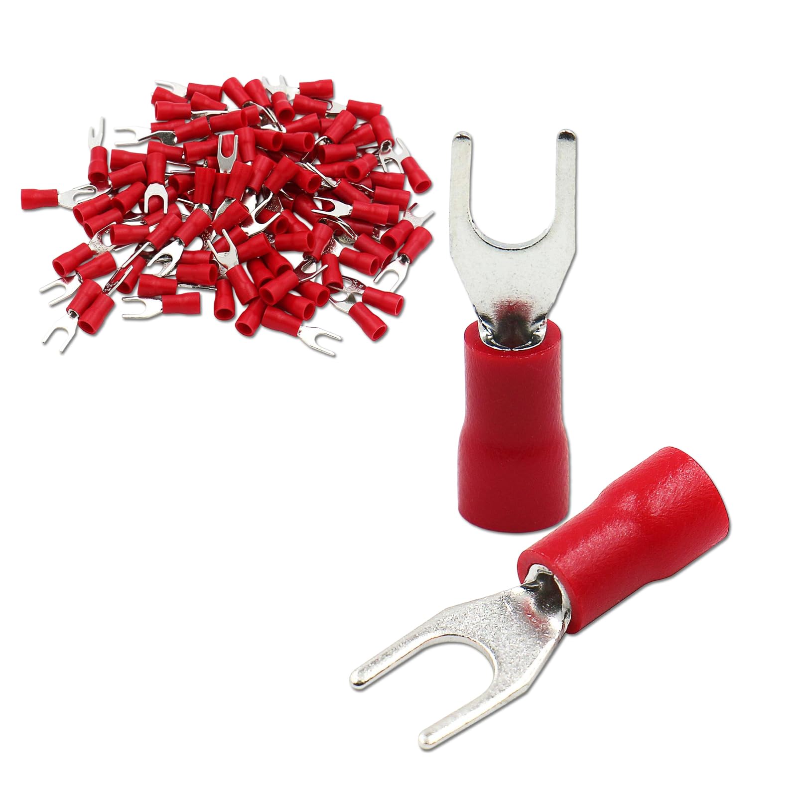 Baomain Fork Spade Terminal Connectors – Insulated, #8 Stud