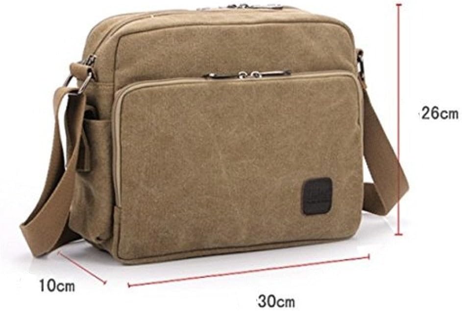 Mens Messenger Bag Canvas Shoulder Bag for Women Multi-pocket Travel Purses Satchel Work Handbag Crossbody Bag
