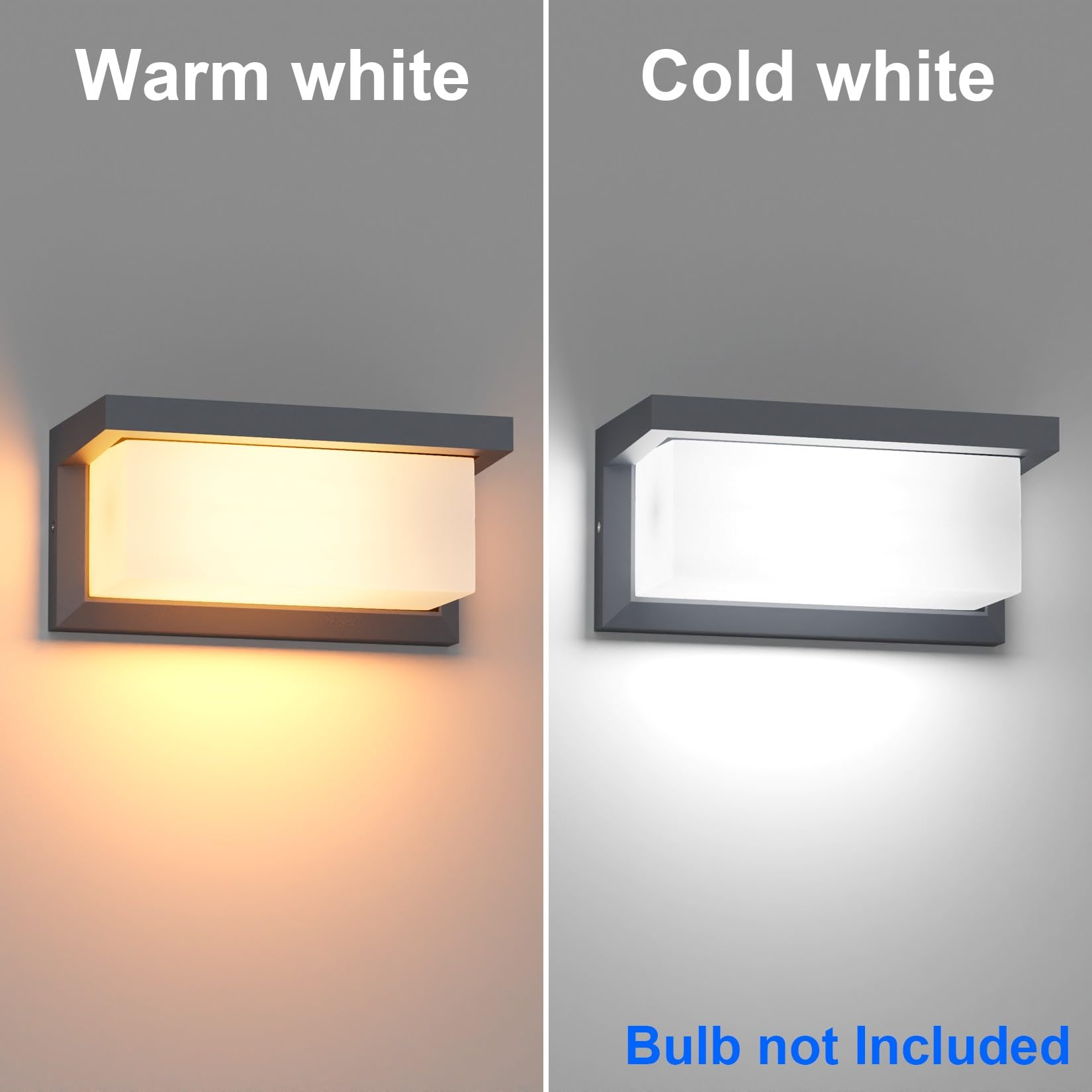 Klighten 2 lampade da parete per esterni, attacco E27, IP65, potenza massima 60 W, lampade da parete adatte per interni ed esterni, terrazza, antracite (senza lampadina)