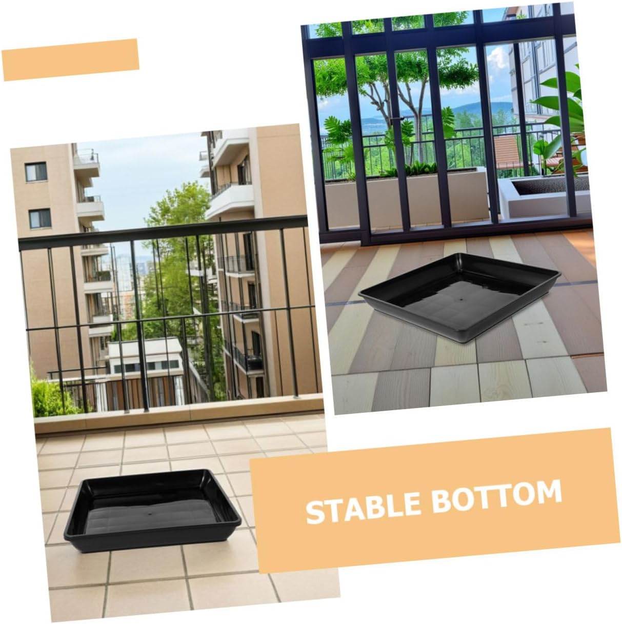 POPETPOP 15pcs Square Plant Saucers Flowerpot Water Trays Thickened Plastic Planter Water Catcher Trays for Indoor and Outdoor Succulent Pots