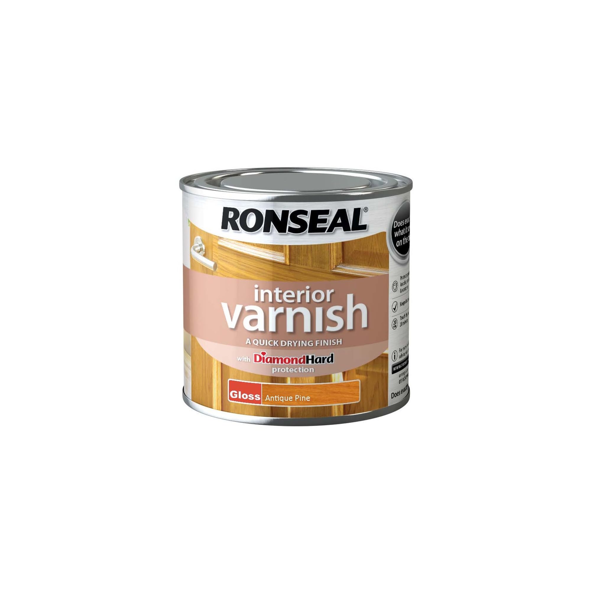 Ronseal Interior Varnish Quick Dry Gloss Antique Pine 250ml