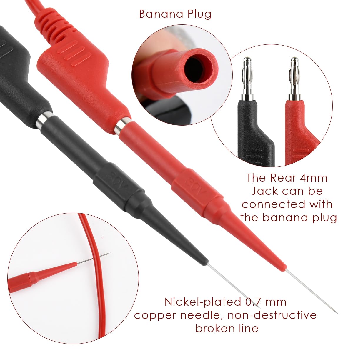 MULTIMETRO TESTER DEL Tester Super Punta Multimetro Sonde Wire Pen Cable EUR 13,23 - IT