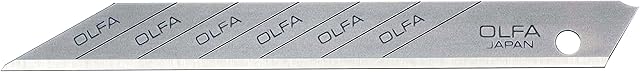 OLFA SAB-10B - Pack de 10 cuchillas troceables 9 mm ángulo de Corte 30º plateadas en Blister