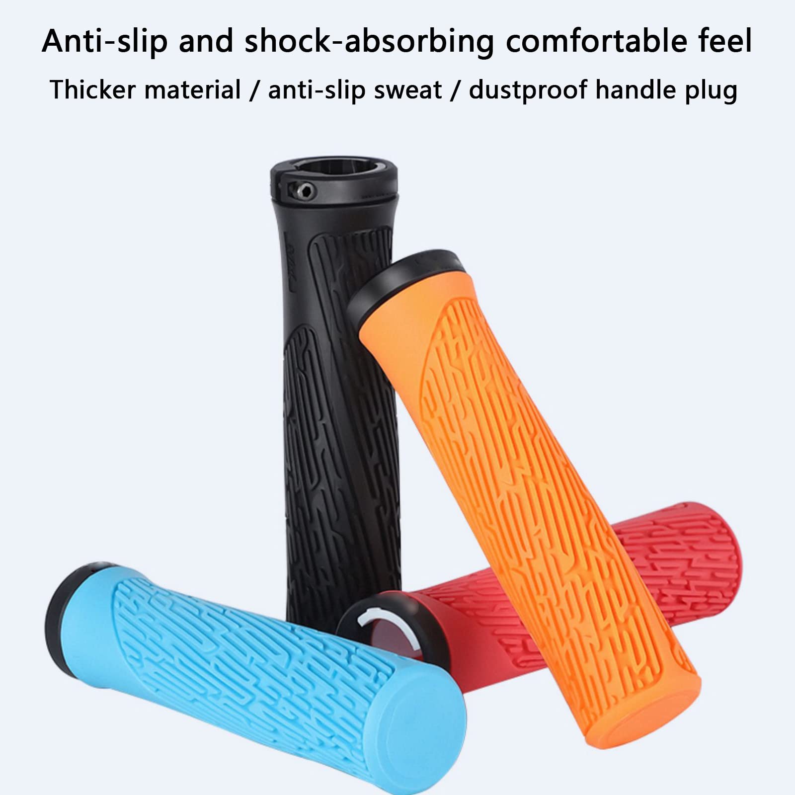 Guidon de vélo, rehausseurs de Guidon, poignées de vélo, poignées de Guidon de vélo Confortables, poignées de vélo de Montagne à Verrouillage Unique, poignées antidérapantes(Pink)