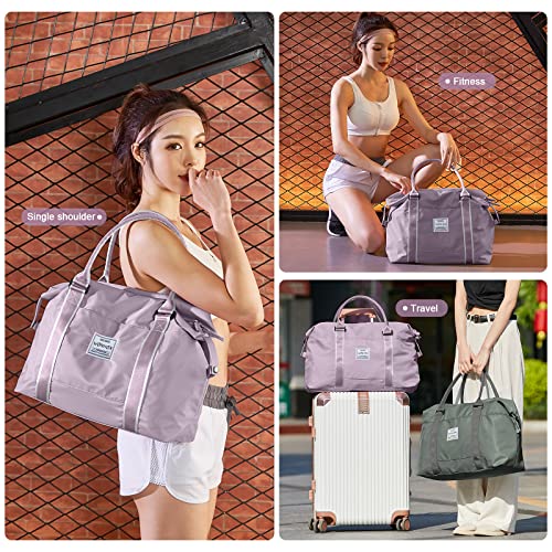Bolsa de viagem, bolsa de ginástica impermeável, bolsa de mão de fim de semana para mulheres com bol