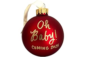Personalized 'Oh Baby Coming 2025' Pregnancy Christmas Ornament