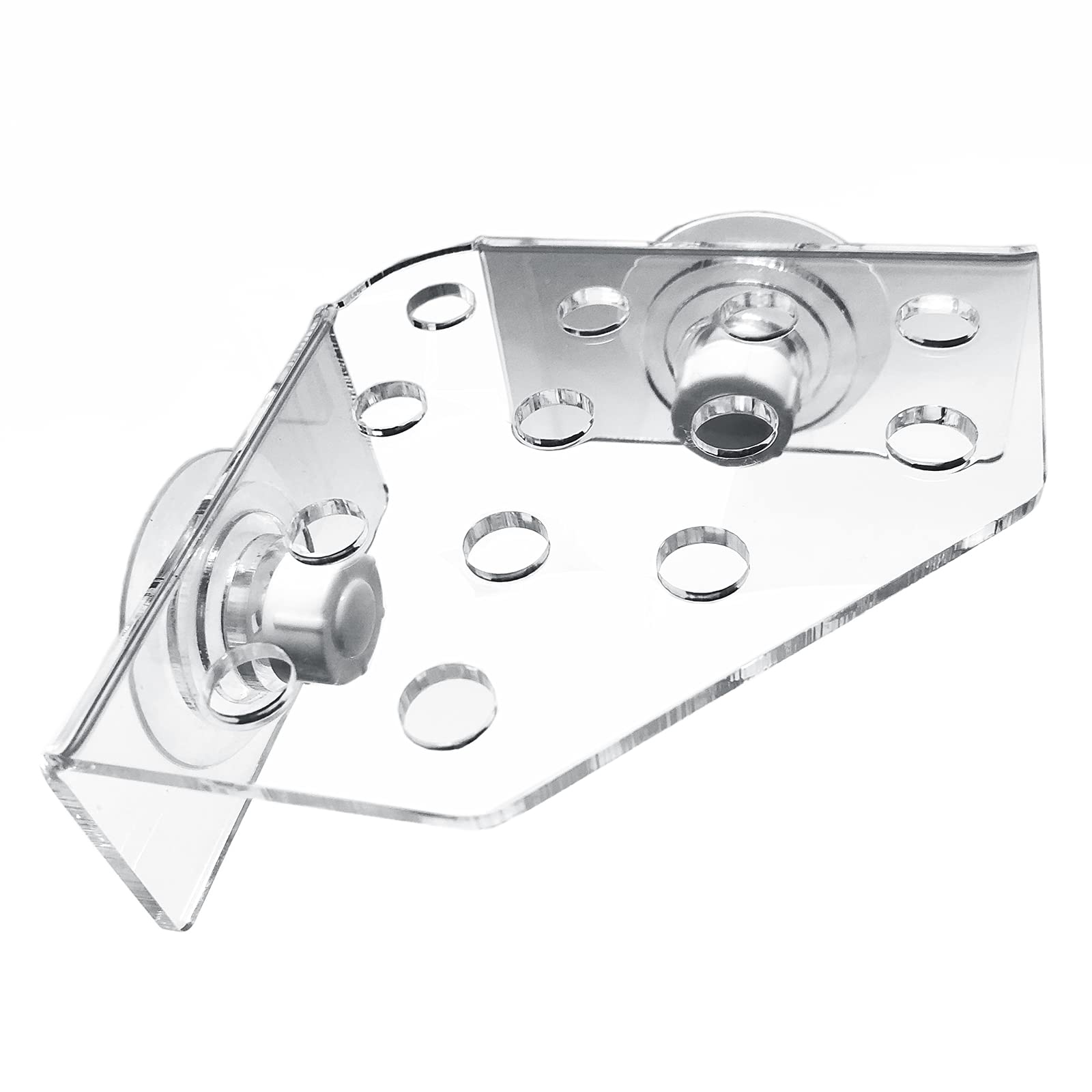 J-star 13 Plug Holes Aquarium Live Coral Holder, Aquarium Frame Corner Frag Rack Clear Acrylic Fish Tank Coral Bracket with Suction Cup