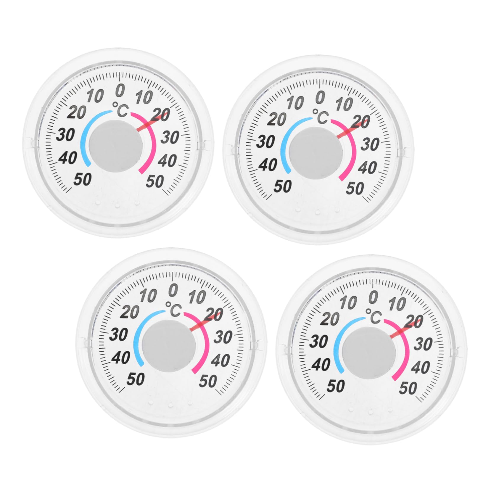BESPORTBLE 4pcs Round Weather Temperature Gauge Accurate Dial Monitor for Patio Office and Home Use Easy to Install No Batteries Required Portable Design for Multiple Locations