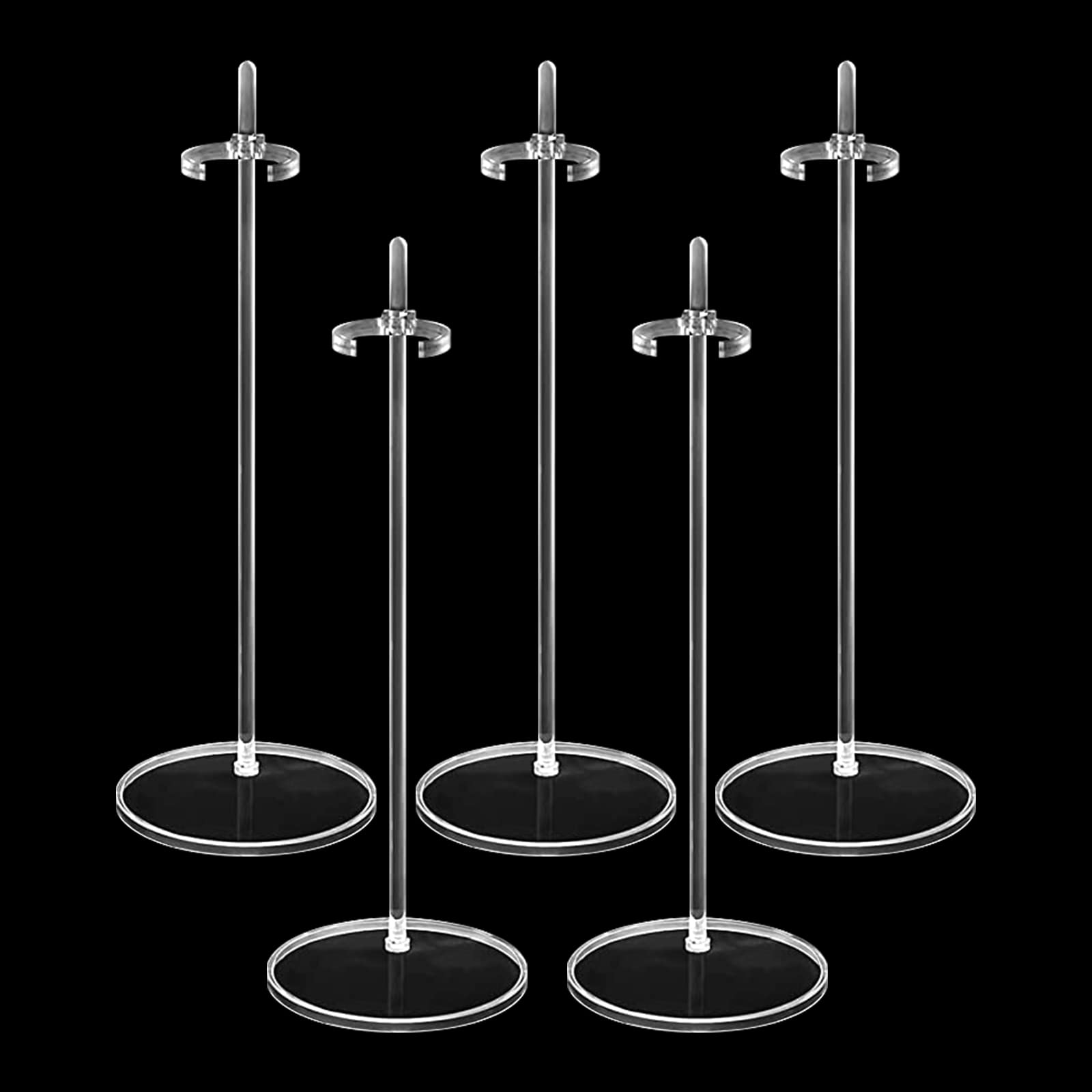 HMIEPRS 10Pcs Acrylic Doll Stand Display Holders, Adjustable Doll Display Stand Support, Transparent Barbie Dolls Accessories Frame for 11 to 13 In / 28 to 33 cm Dolls (25 cm)