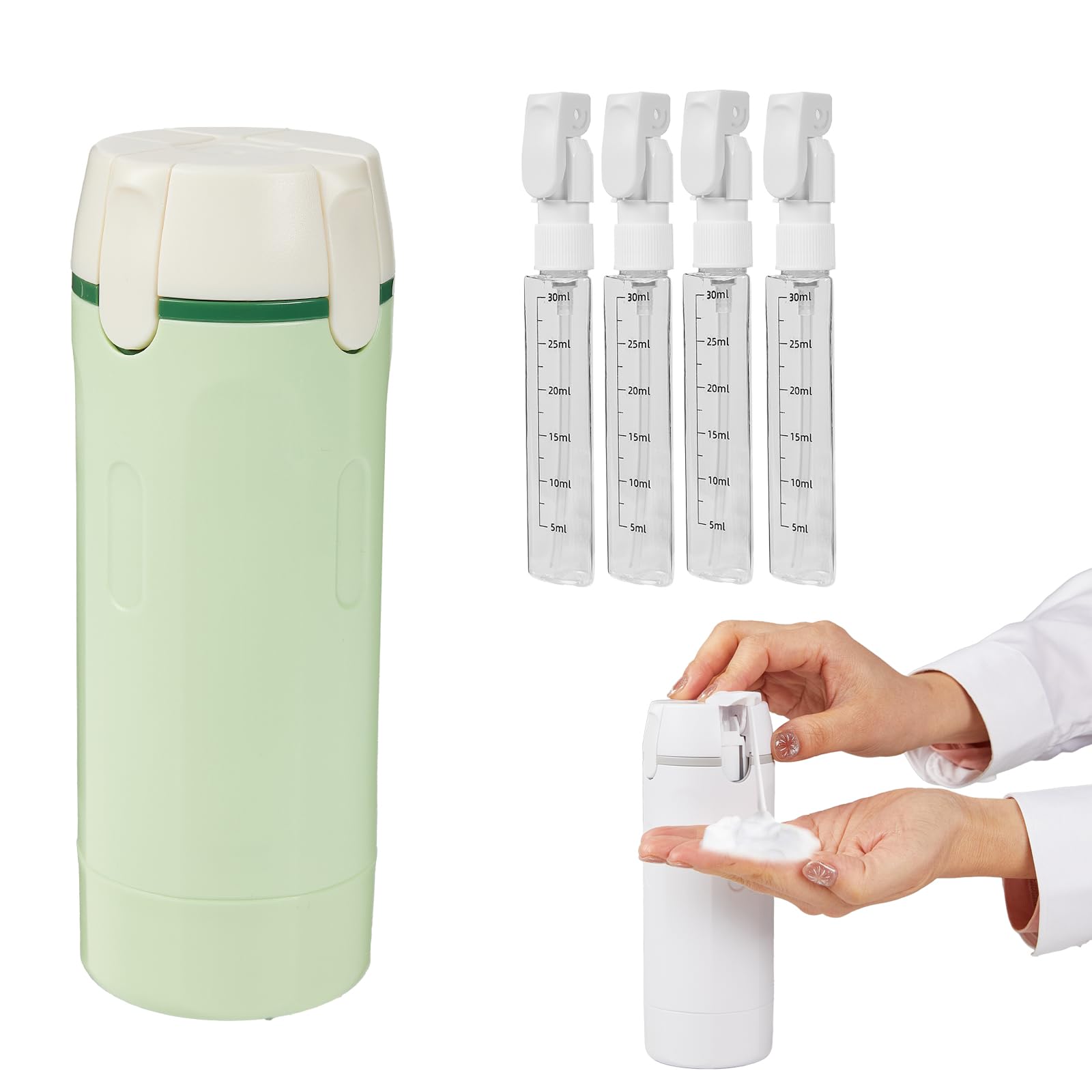 Dispenser da viaggio 4 in 1, ricaricabile, a prova di perdite e portatile, per shampoo, balsamo, gel doccia e articoli da toeletta, perfetto per vacanze, campeggio e palestra (4 pezzi)