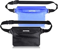 Vista 10 de ECHTPower Paquete de 2 bolsas impermeables, riñonera impermeable, bolsa seca impermeable con correa ajustable para la cintura para playa, natación