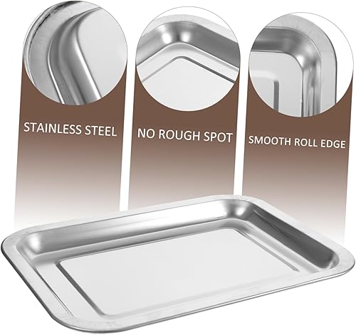 Miniatura 3 de Yardwe Plato de servir al aire libre Bandeja de asador para horno, barbacoa, contenedor de alimentos, tostadora, horno, bandeja rectangular, bandeja