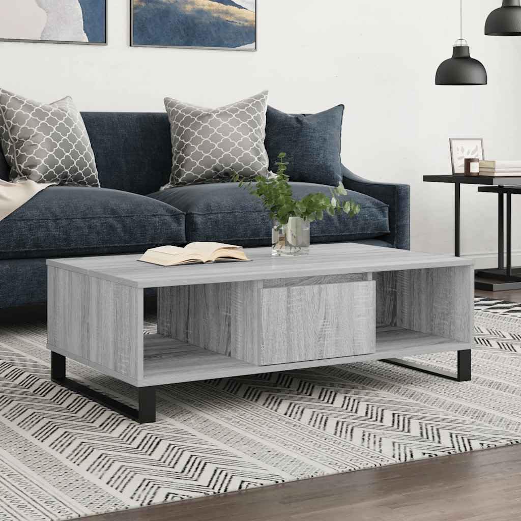 Table basse design industriel gris sonoma pour salon et séjour moderne