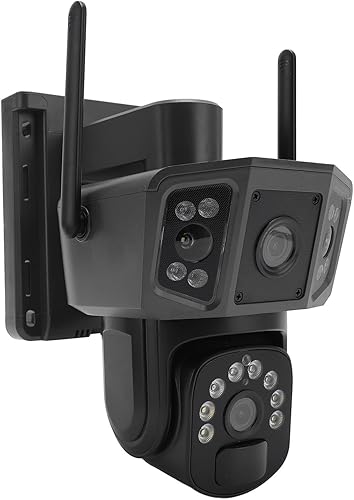 Miniatura 6 de Asixxsix Cámara de seguridad, batería a prueba de agua IP66 de 8 MP, panel solar de baja potencia, cámaras de seguridad solar de doble lente con