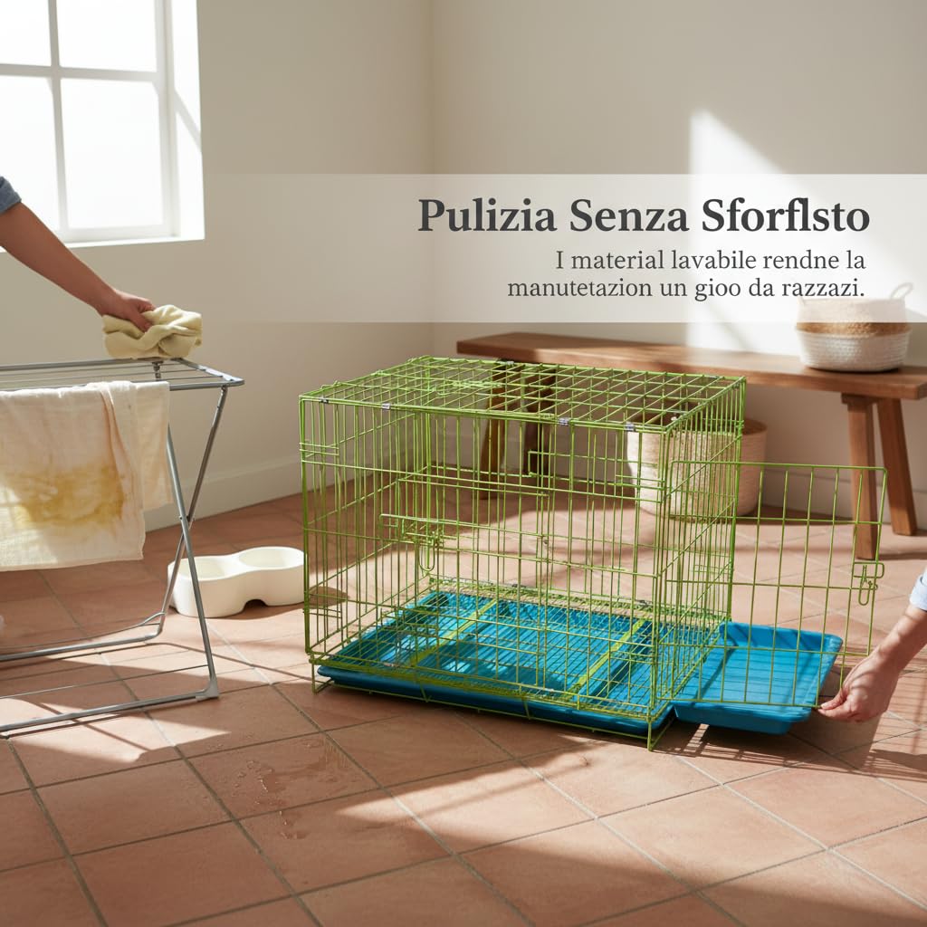 Gabbia per Cani con Vaschetta, 70x50x60cm | Costruzione , Alloggio cani, Zona sicura casa, Per nuovi proprietari