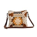 Myra Bag Aztec Purse for Women - Canvas Bag with Real Leather Detailing, Boho Handbags for Women, Cute Western Purse
