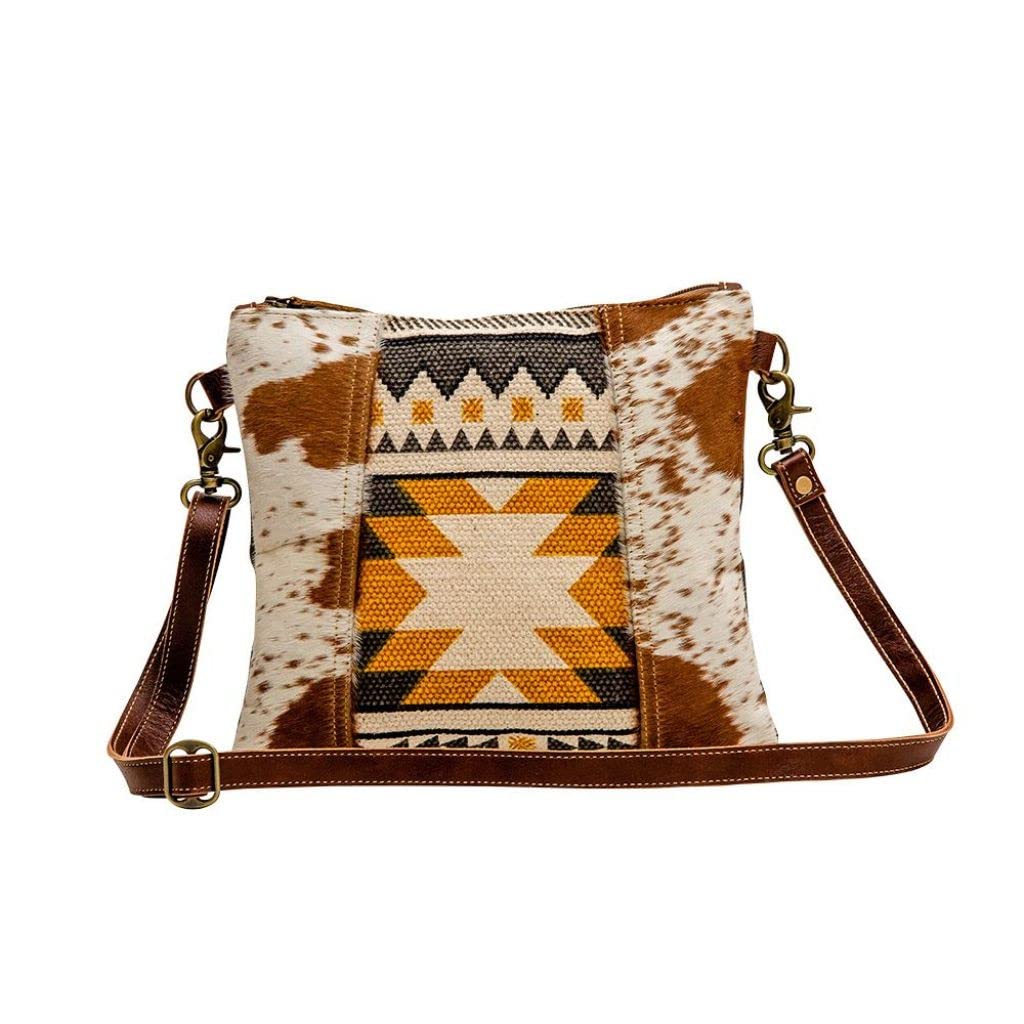 Myra Bag Aztec Purse for Women - Canvas Bag with Real Leather Detailing, Boho Handbags for Women, Cute Western Purse
