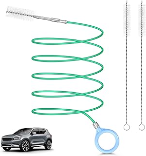 Auto Sunroof Drain Cleaning Tool,118Inch Long Pipe Cleaner for Car,Flexible Tube Cleaning Brush with 2Pcs 7.9inch Cleaning Brush Skinny Pipe Drain Dredge Cleaning Tool for Car Sunroof Wiper Drain Hole