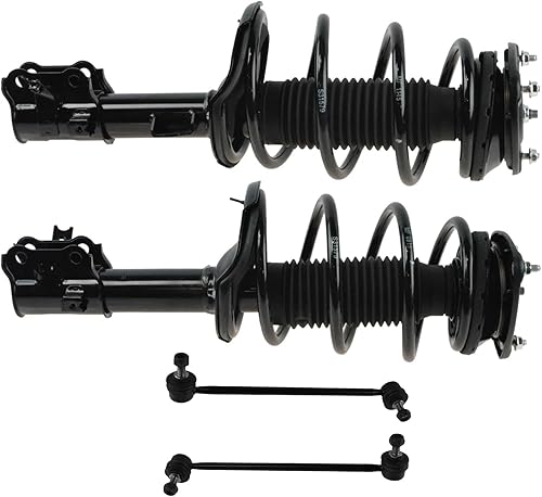 Miniatura 771 de TRQ Kit de suspensión delantera, conjunto de amortiguadores y resortes, barra estabilizadora, enlace estabilizador compatible con Chevrolet