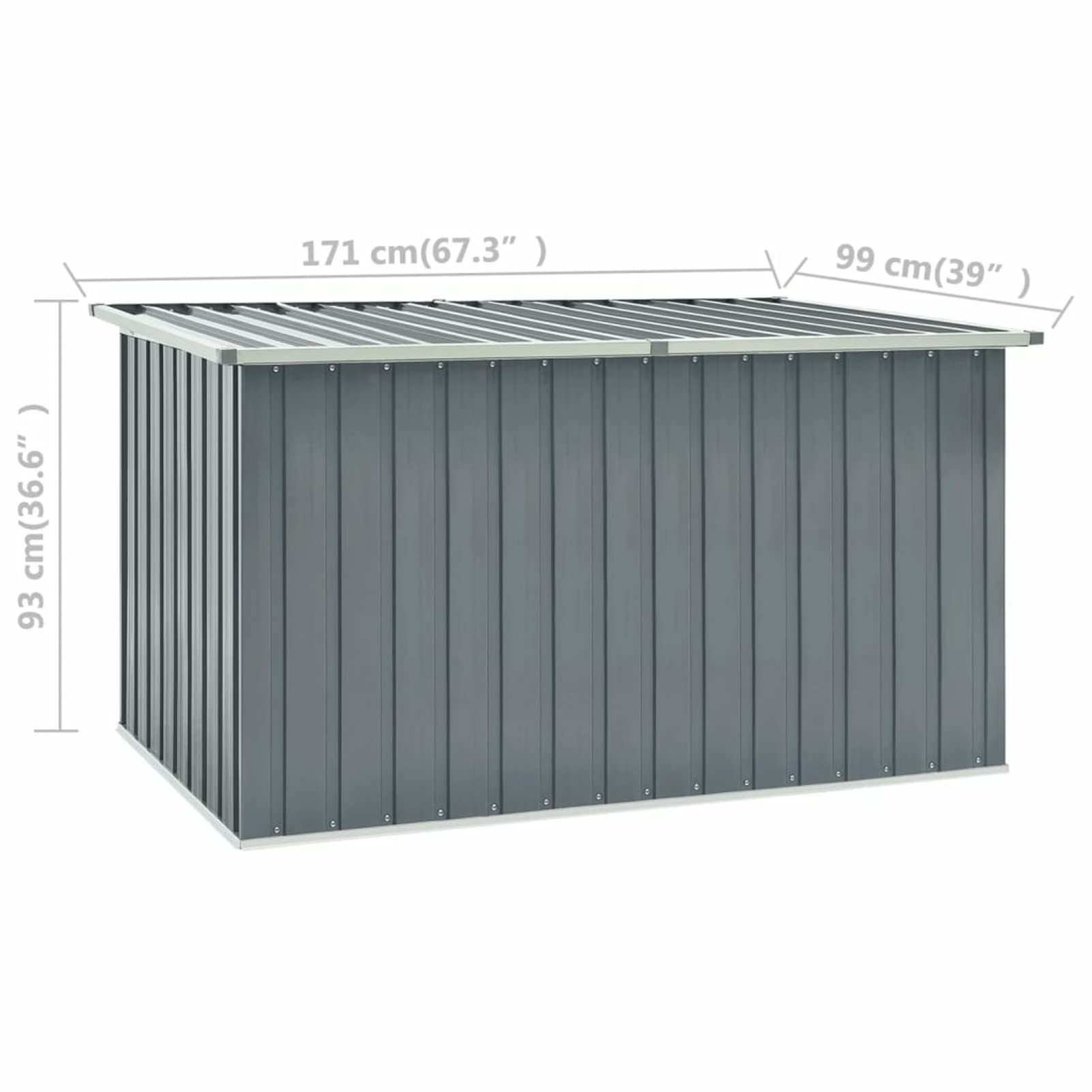 Baule da Giardino Grigio 171x99x93 cm