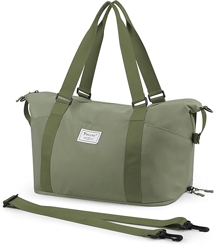 BALEINE Bolsa de viaje para mujer, bolsa de mano para fin de semana, bolsa de lona grande, bolsa de gimnasio, bolsa de noche con compartimento para